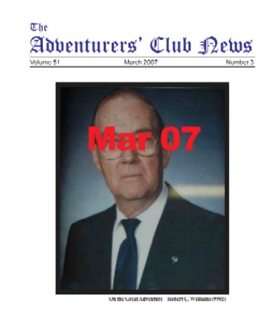 March 2007 Adventurers Club News Cover